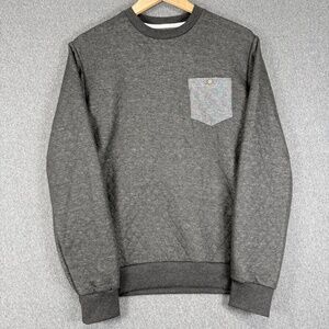 Sovereign Code Sweatshirt Mens Small Gray Quilted Pocket Crewneck Pullover Top